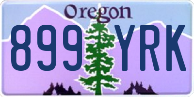 OR license plate 899YRK