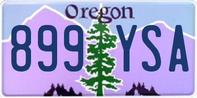 OR license plate 899YSA