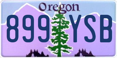 OR license plate 899YSB