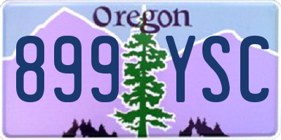 OR license plate 899YSC