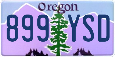 OR license plate 899YSD
