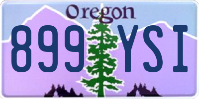 OR license plate 899YSI