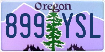 OR license plate 899YSL