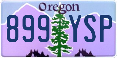 OR license plate 899YSP