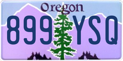 OR license plate 899YSQ