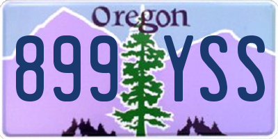 OR license plate 899YSS