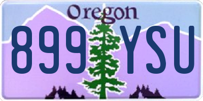 OR license plate 899YSU