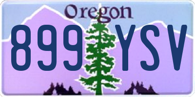 OR license plate 899YSV