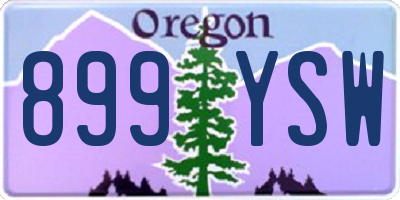 OR license plate 899YSW