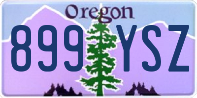 OR license plate 899YSZ