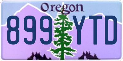 OR license plate 899YTD
