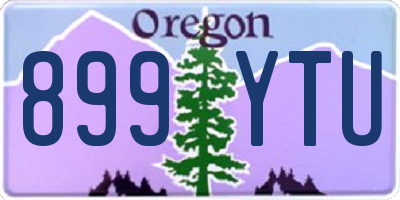 OR license plate 899YTU
