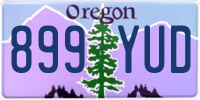 OR license plate 899YUD