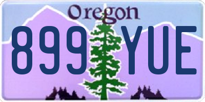 OR license plate 899YUE