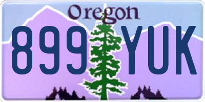 OR license plate 899YUK
