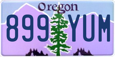 OR license plate 899YUM
