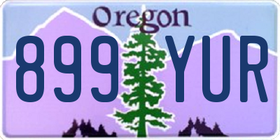 OR license plate 899YUR