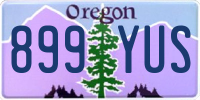 OR license plate 899YUS