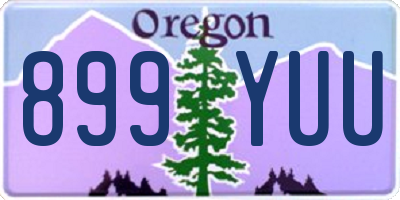OR license plate 899YUU