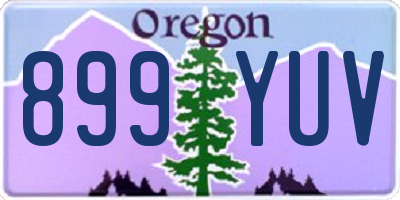 OR license plate 899YUV