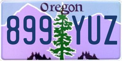 OR license plate 899YUZ
