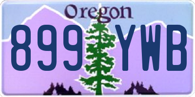 OR license plate 899YWB