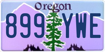 OR license plate 899YWE