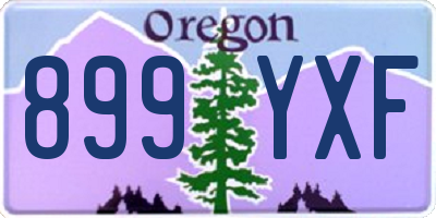 OR license plate 899YXF