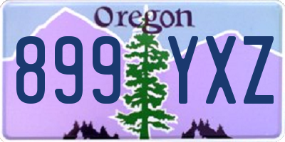OR license plate 899YXZ