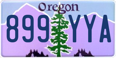 OR license plate 899YYA