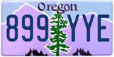 OR license plate 899YYE