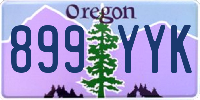 OR license plate 899YYK