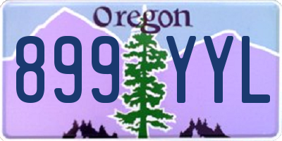 OR license plate 899YYL