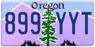 OR license plate 899YYT
