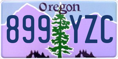 OR license plate 899YZC
