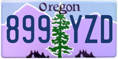 OR license plate 899YZD