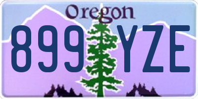 OR license plate 899YZE