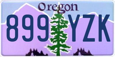 OR license plate 899YZK