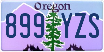 OR license plate 899YZS