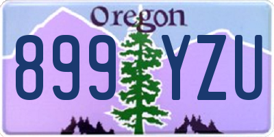 OR license plate 899YZU