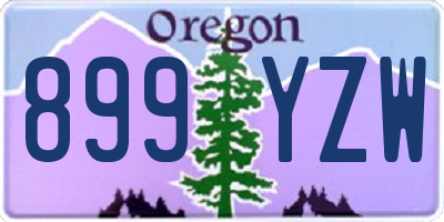 OR license plate 899YZW