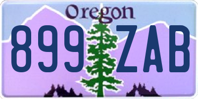 OR license plate 899ZAB