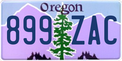 OR license plate 899ZAC