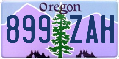 OR license plate 899ZAH