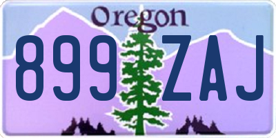 OR license plate 899ZAJ