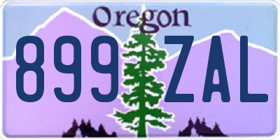 OR license plate 899ZAL