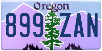 OR license plate 899ZAN