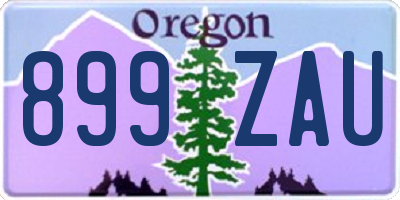 OR license plate 899ZAU