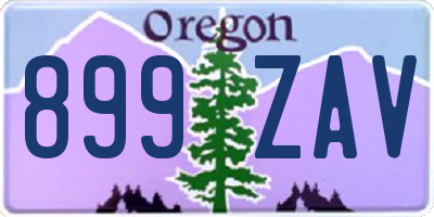 OR license plate 899ZAV