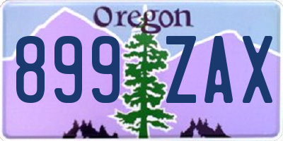OR license plate 899ZAX